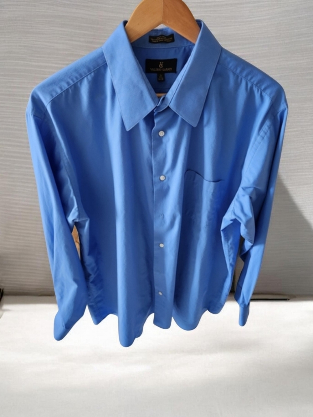 VALERIO GARATI Men's Blue Long Sleeve Dress Shirt Sz XL Button Up Cotton Blend